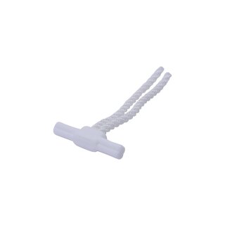 Tent Toggle, plastic white, length 13 mm, wide 60 mm Ø 6 mm