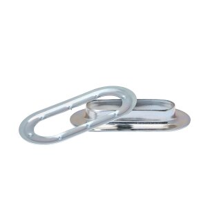 Oval Eyelet brass nickel plated 42 x 22 mm