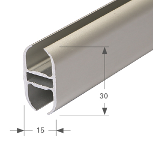 Kederschiene Aluminium eloxiert - 2m bis 3,20m - 45° 